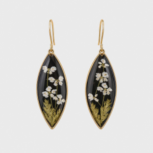 Real Pressed Flower Earring & Necklace Set (Style 16)