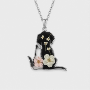Cat & Dog Pressed Flower Necklace (Style 39)