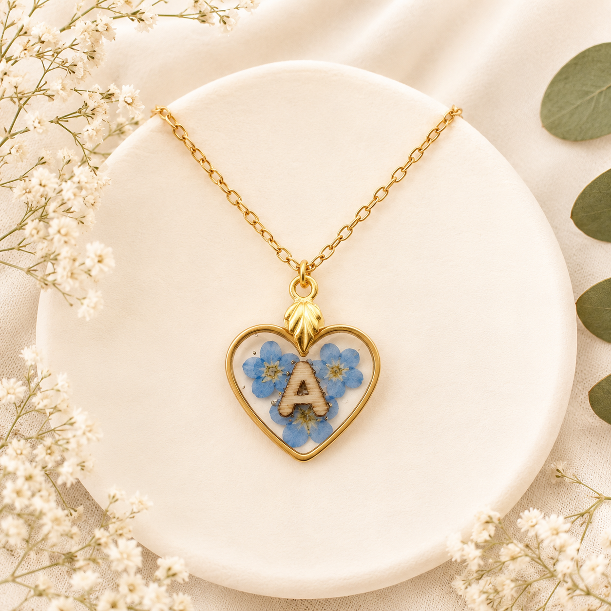 Real Pressed Flower Necklace (Style 100AA)