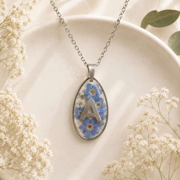 Real Pressed Flower Necklace (Style 100F)