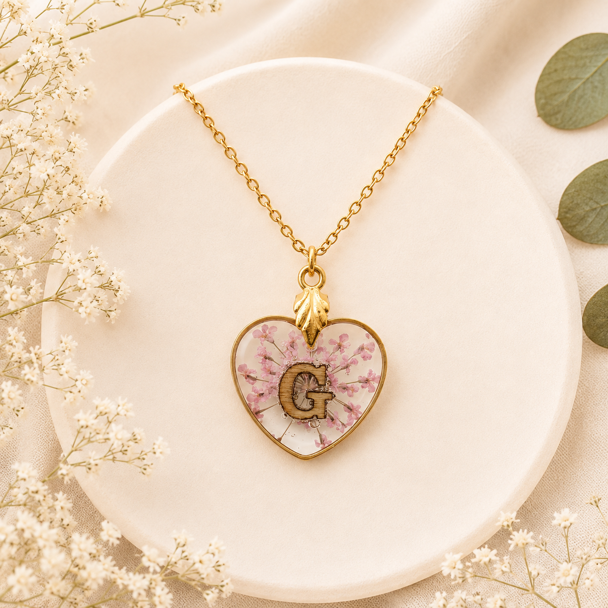 Real Pressed Flower Necklace (Style 100GG)
