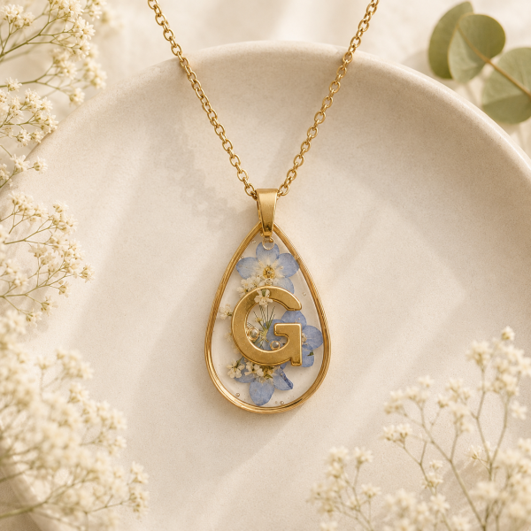 Real Pressed Flower Necklace (Style 100H)