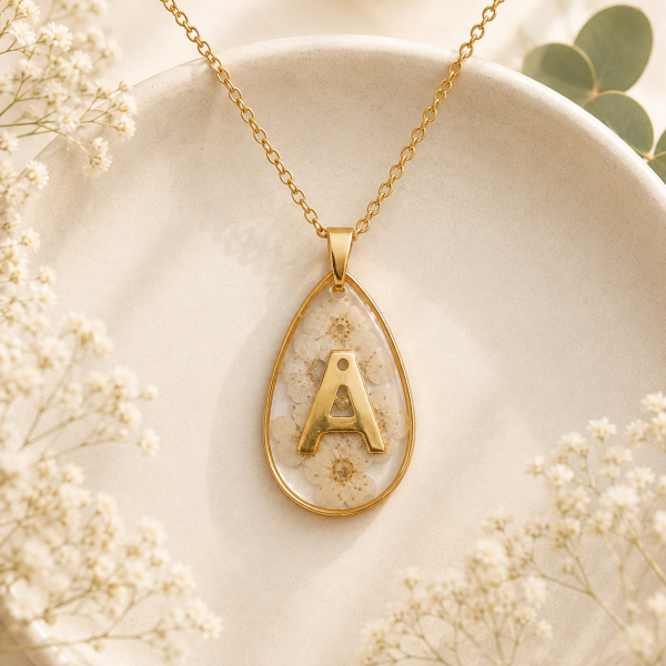 Real Pressed Flower Necklace (Style 100J)