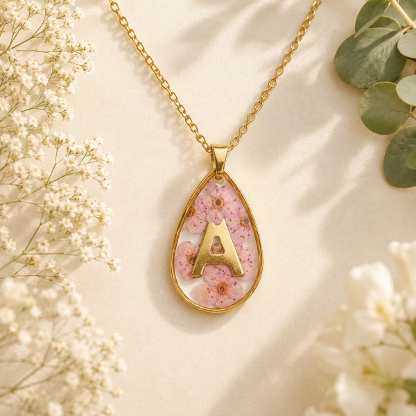 Real Pressed Flower Necklace (Style 100K)