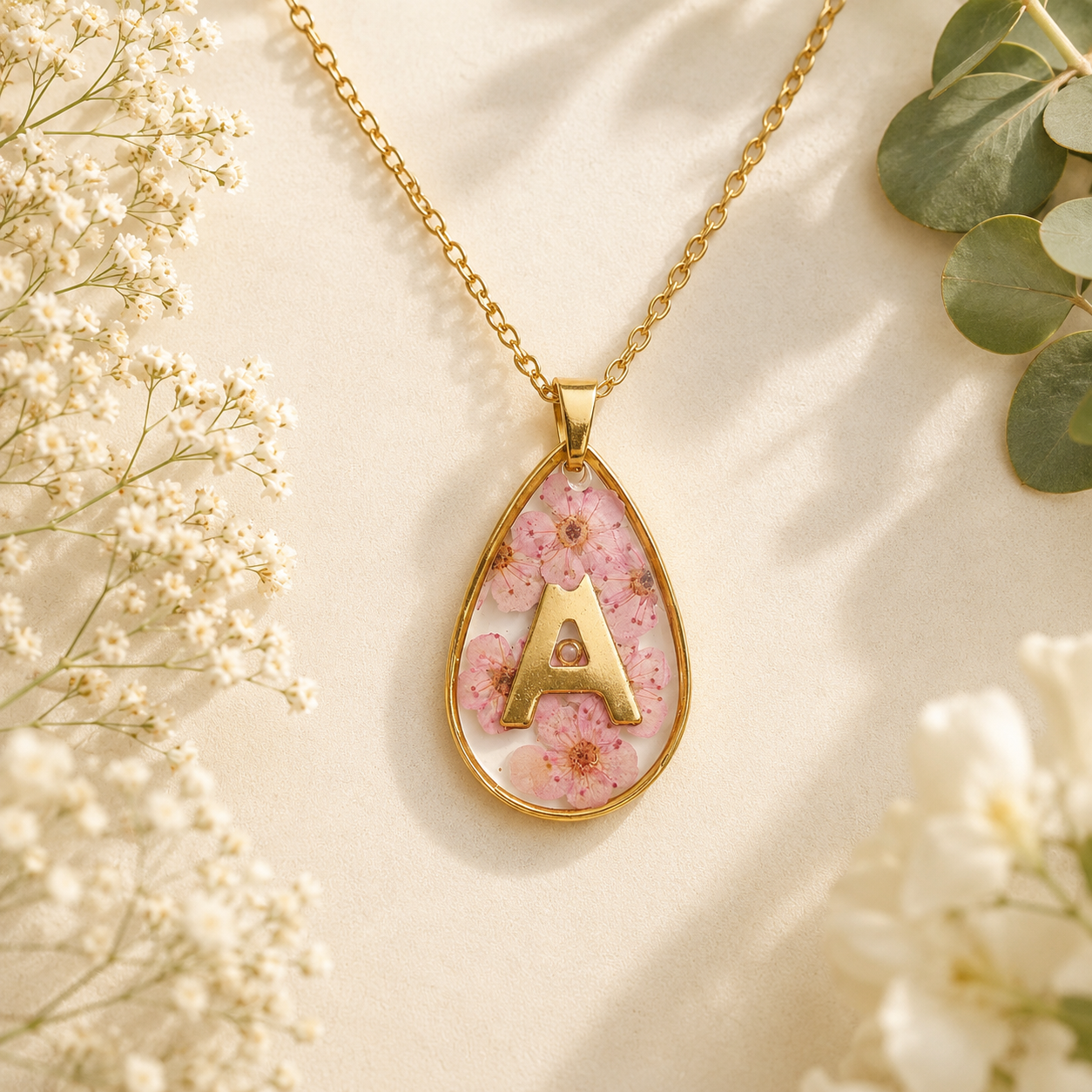 Real Pressed Flower Necklace (Style 100K)