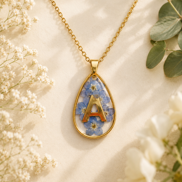 Real Pressed Flower Necklace (Style 100L)