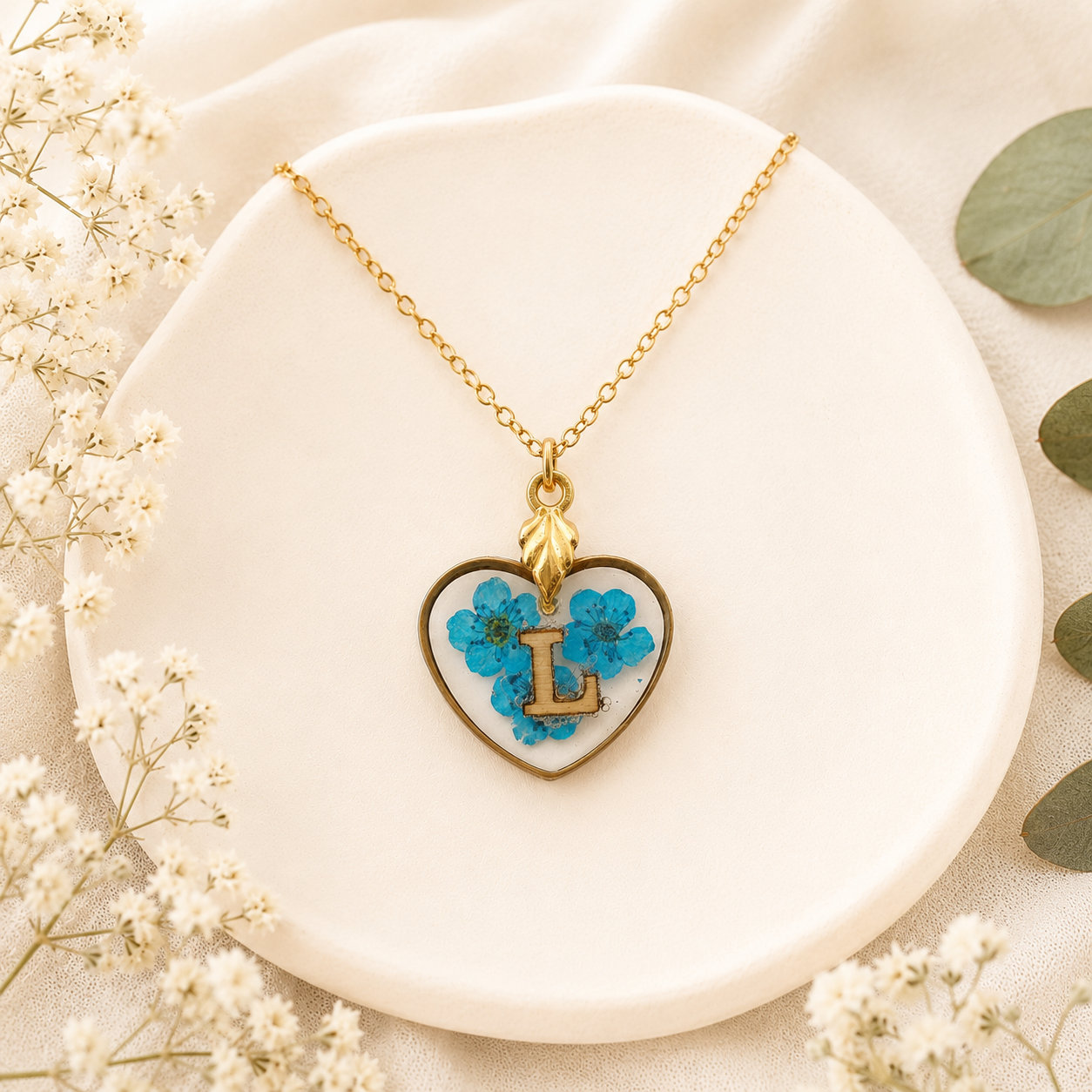 Real Pressed Flower Necklace (Style 100LL)