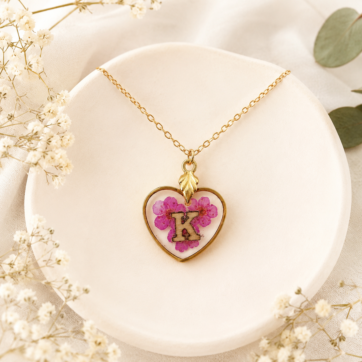 Real Pressed Flower Necklace (Style 100M)