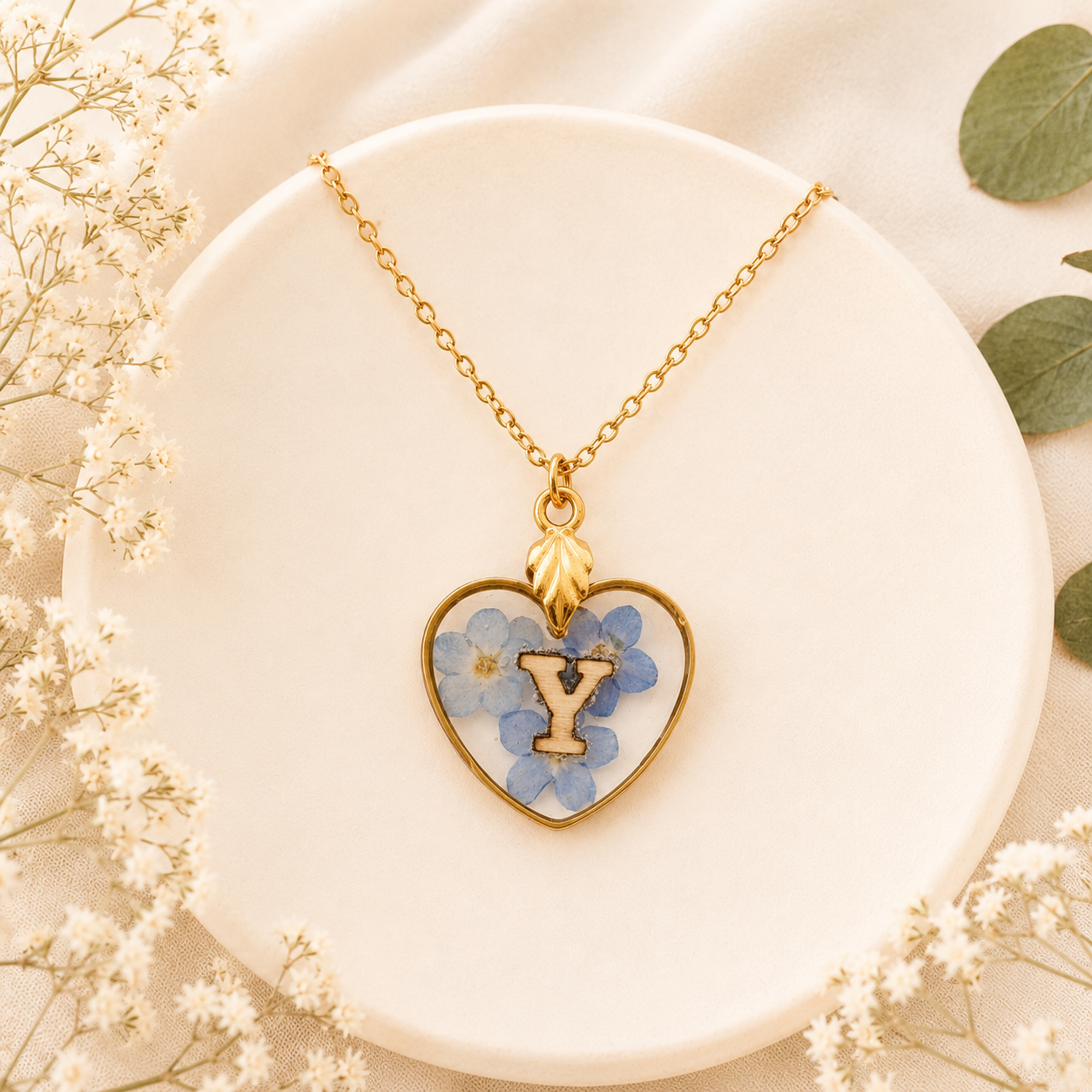 Real Pressed Flower Necklace (Style 100YY)