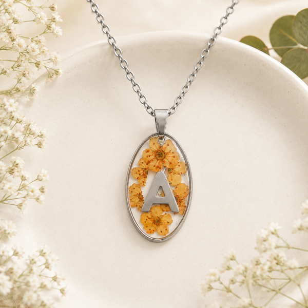 Real Pressed Flower Necklace (Style 100)