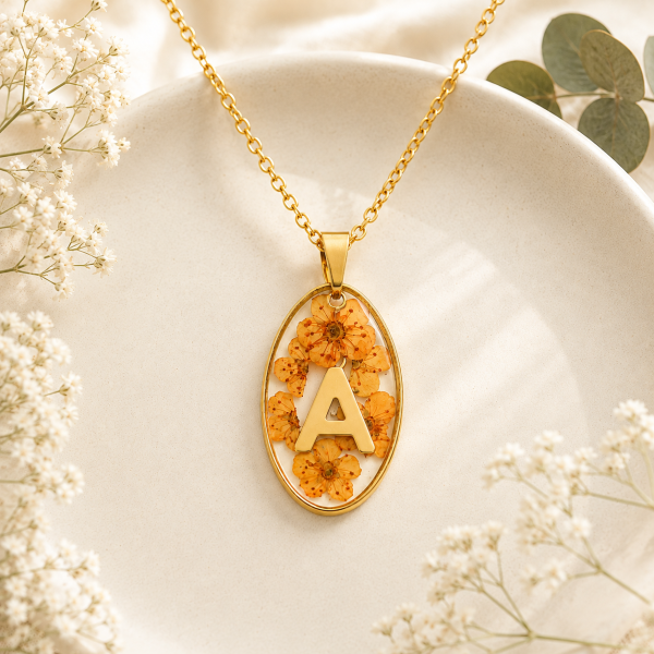 Real Pressed Flower Necklace (Style 100A)