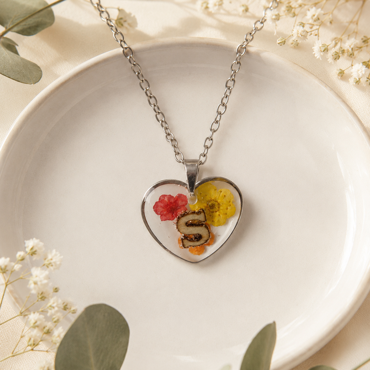 Real Pressed Flower Necklace (Style 101A)