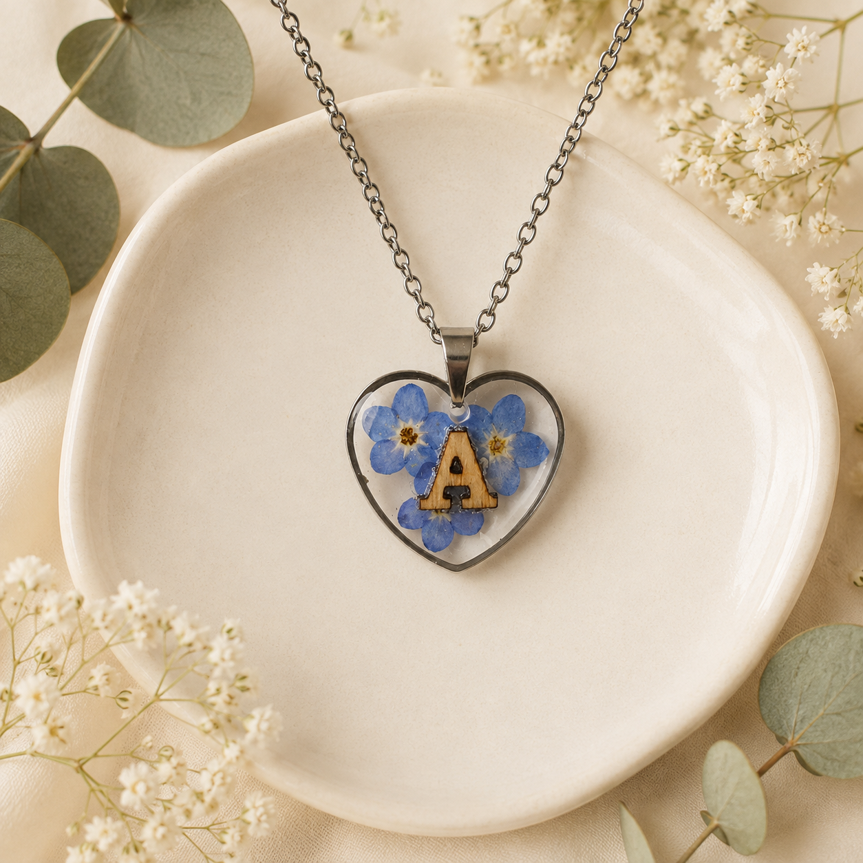 Real Pressed Flower Necklace (Style 101C)