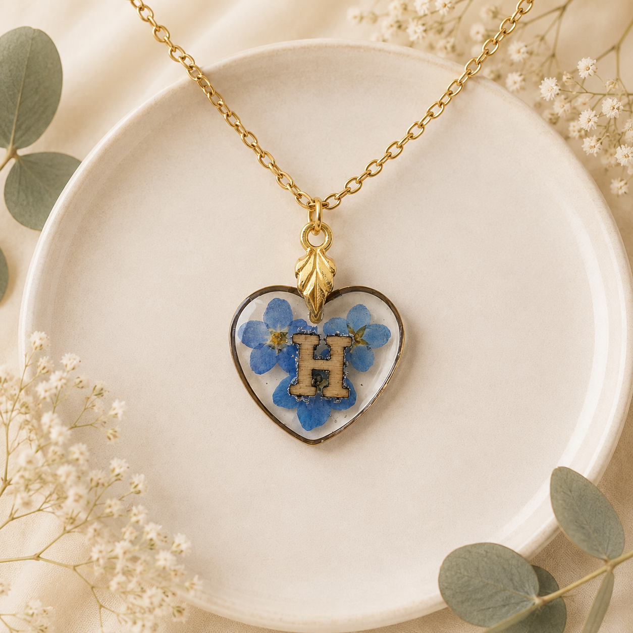 Real Pressed Flower Necklace (Style 101H)