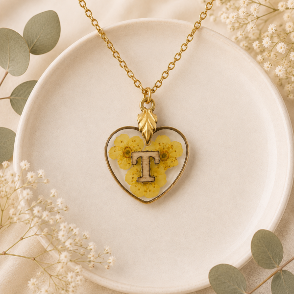 Real Pressed Flower Necklace (Style 101J)