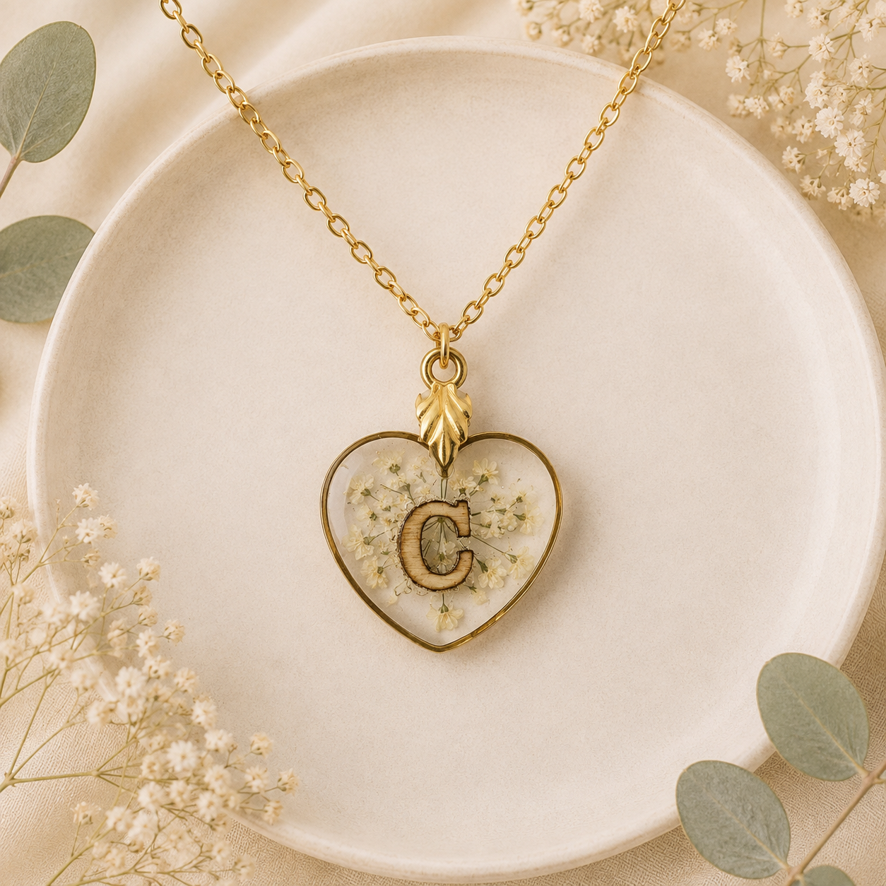 Real Pressed Flower Necklace (Style 101K)