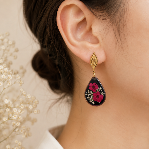Real Pressed Flower Earrings (Style 105)