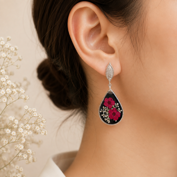 Real Pressed Flower Earrings (Style 105)