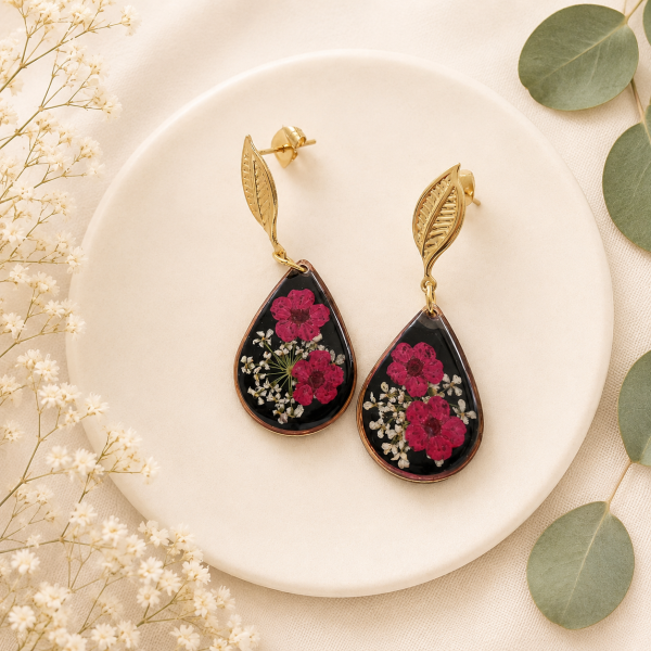 Real Pressed Flower Earrings (Style 105)