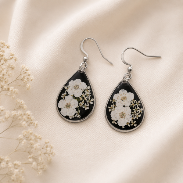 Real Pressed Flower Earrings (Style 106C)