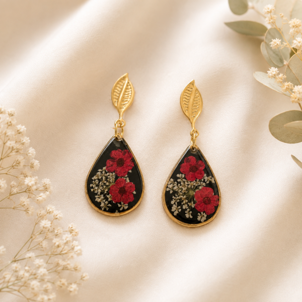 Real Pressed Flower Earrings (Style 106P)