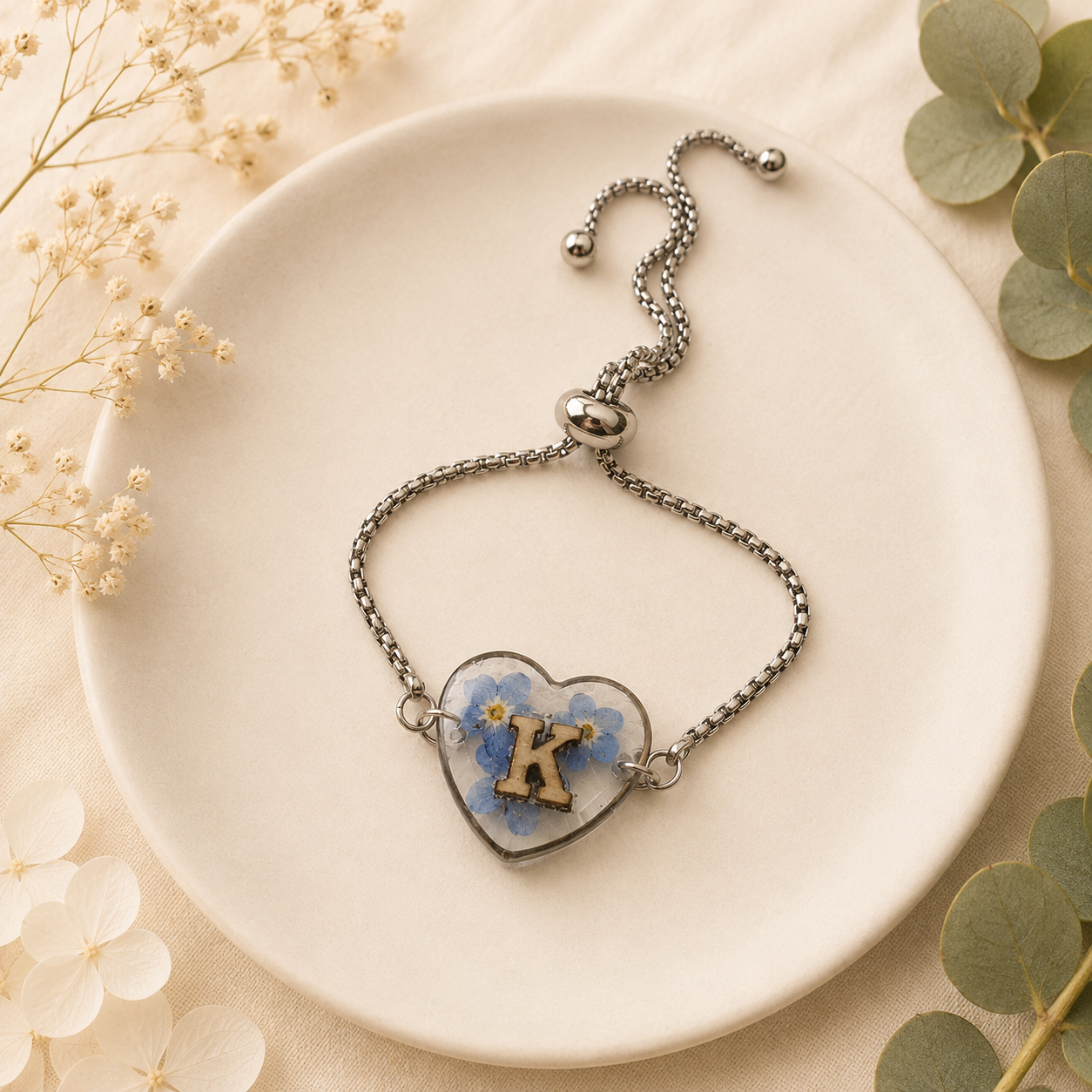 Real Pressed Flower Bracelet (Style 107K)