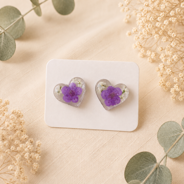Real Pressed Flower Earrings (Style 115)