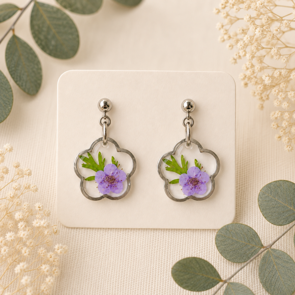 Real Pressed Flower Earrings (Style 120)