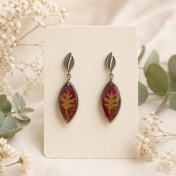 Real Pressed Flower Earrings (Style 124)