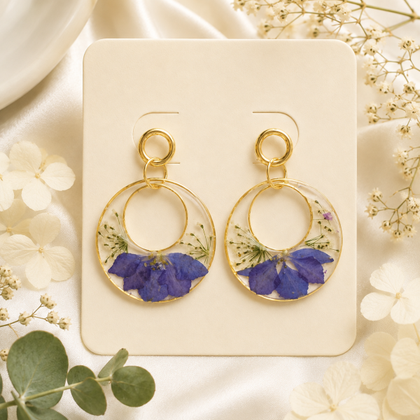 Real Pressed Flower Earrings (Style 135)