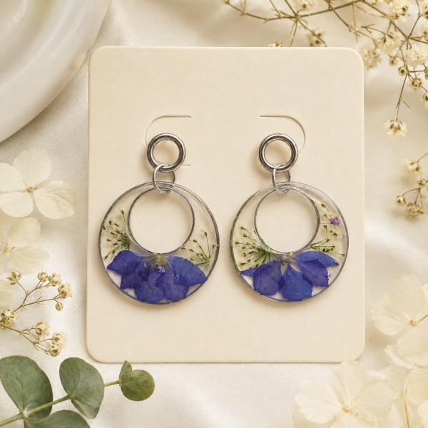 Real Pressed Flower Earrings (Style 135)