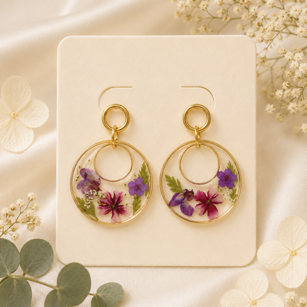 Real Pressed Flower Earrings (Style 137)