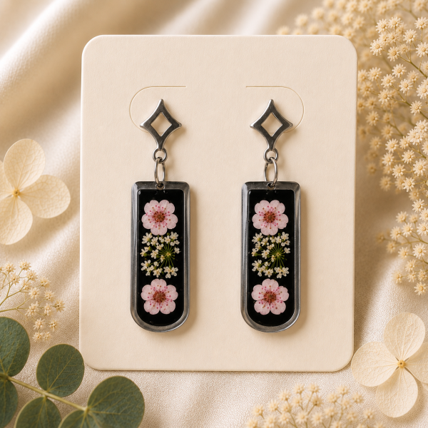 Real Pressed Flower Earrings (Style 139A)
