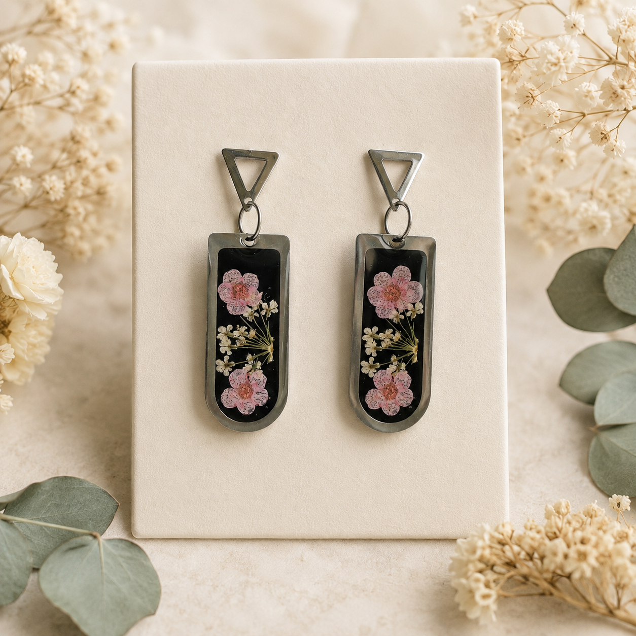 Real Pressed Flower Earrings (Style 139C)