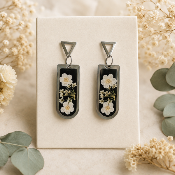 Real Pressed Flower Earrings (Style 139D)