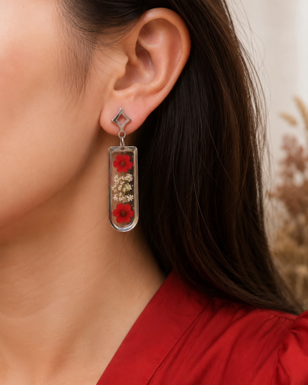 Real Pressed Flower Earrings (Style 139M)
