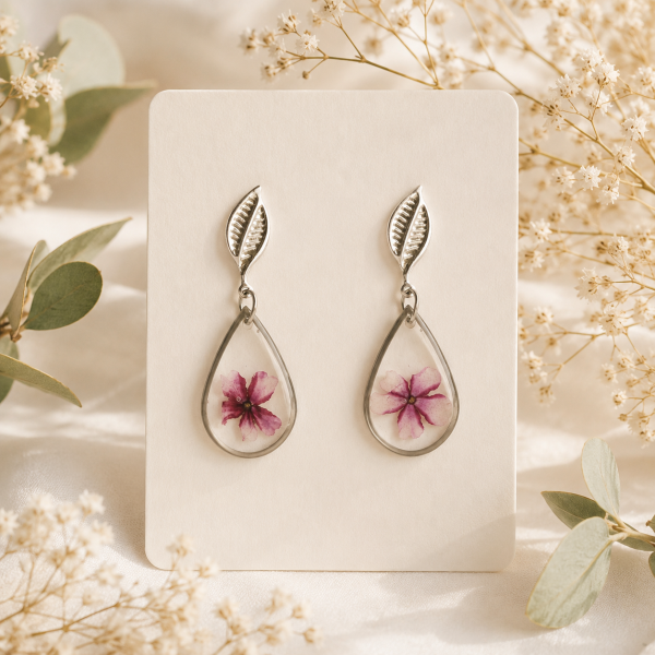 Real Pressed Flower Earrings (Style 141)
