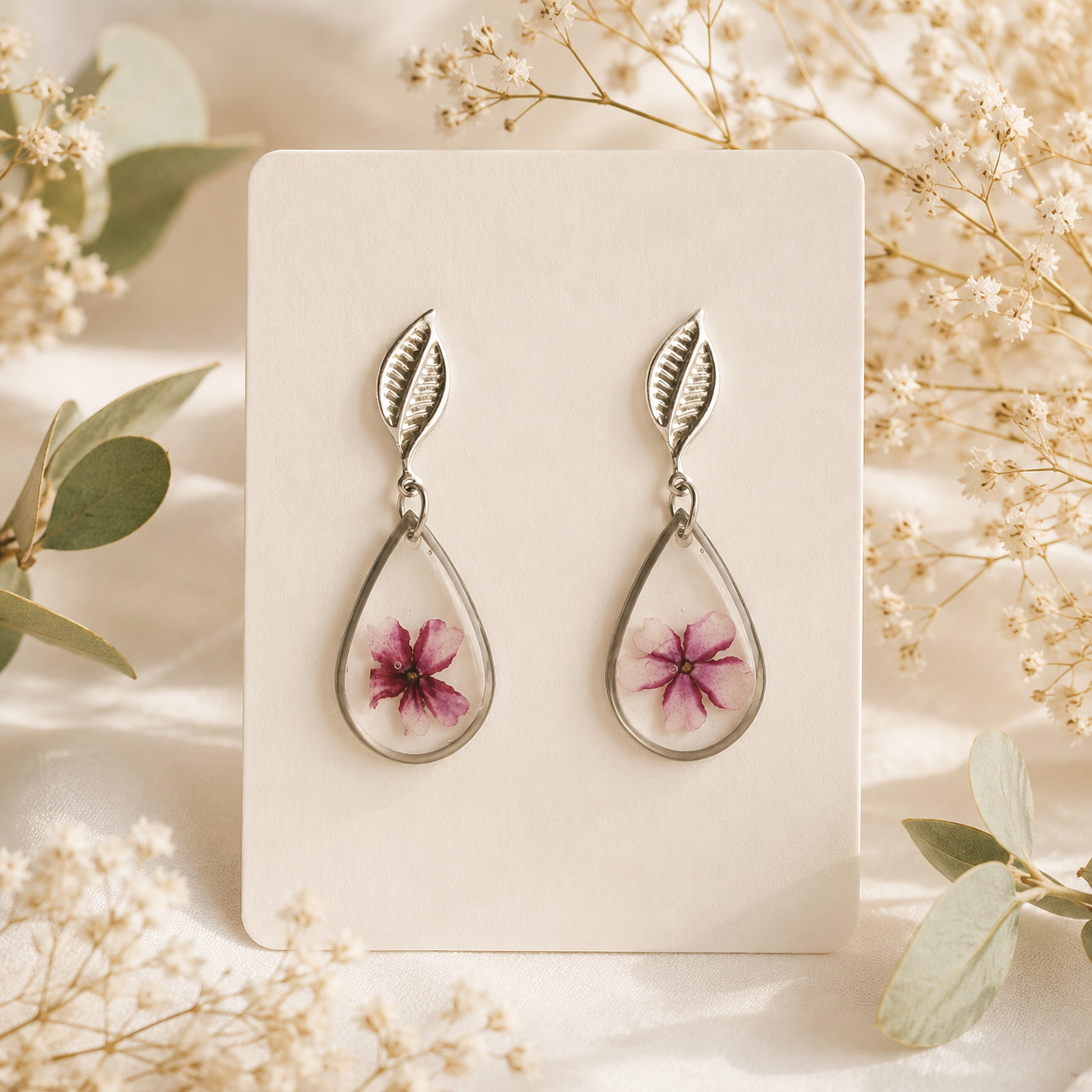 Real Pressed Flower Earrings (Style 141)