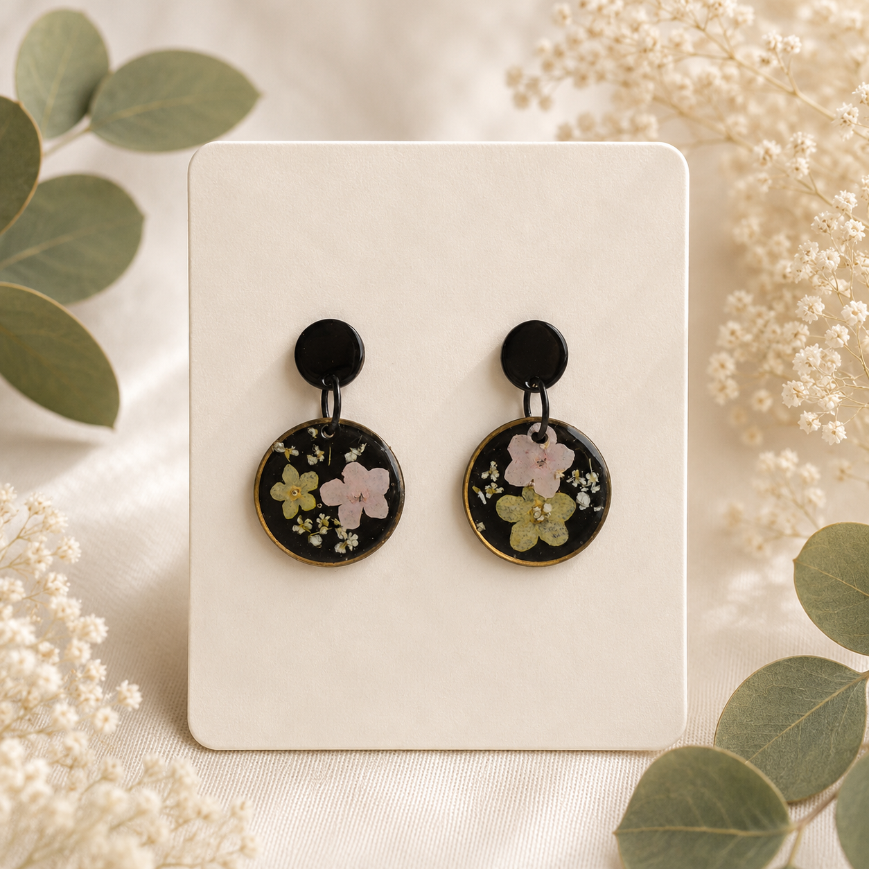 Real Pressed Flower Earrings (Style 146)