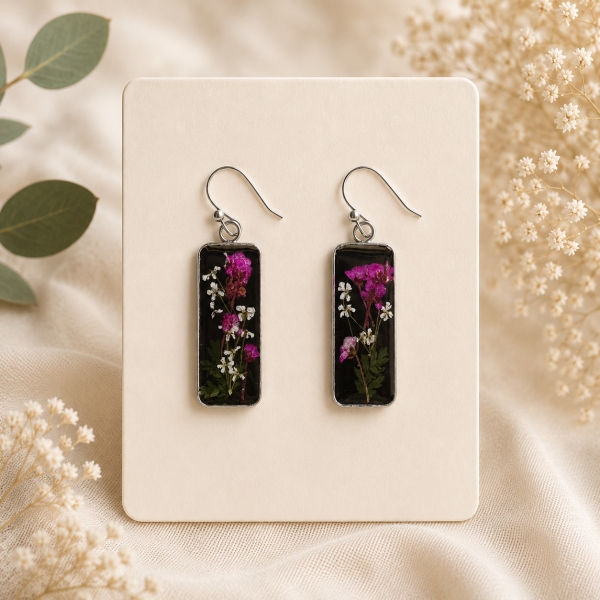 Real Pressed Flower Earrings (Style 148A)