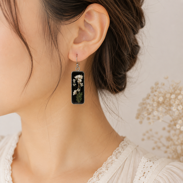 Real Pressed Flower Earrings (Style 148M)