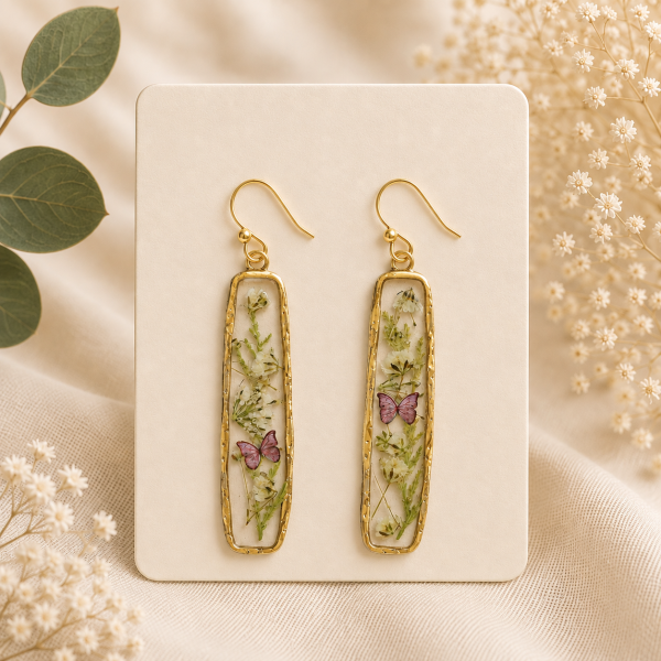Real Pressed Flower Earrings (Style 149)