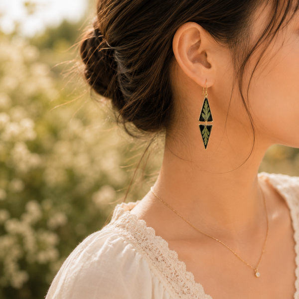 Real Pressed Flower Earrings (Style 153M)