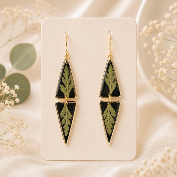 Rose Real Pressed Flower Earrings (Style 153)