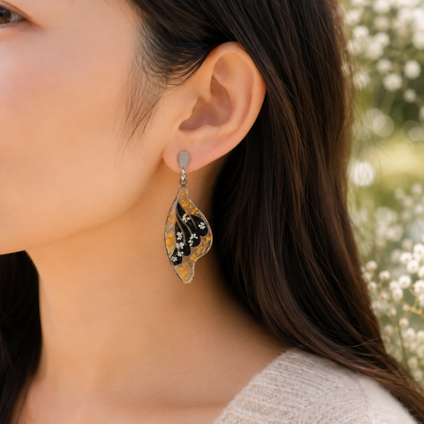 Butterfly Real Pressed Flower Earrings (Style 155)