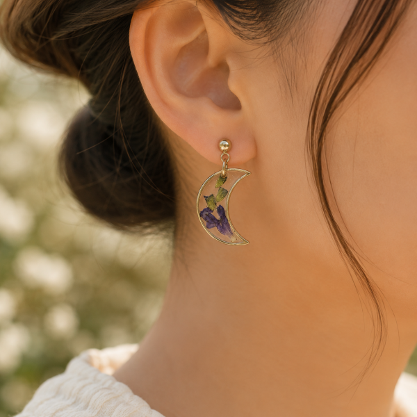 Real Pressed Flower Earrings (Style 162M)