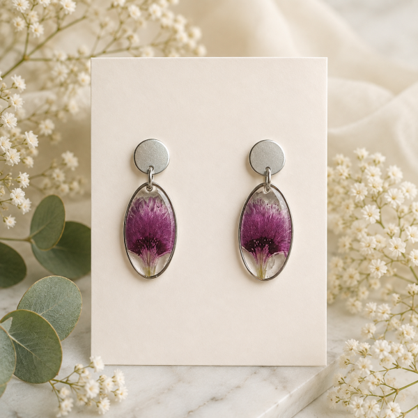 Real Pressed Flower Earrings (Style 162)