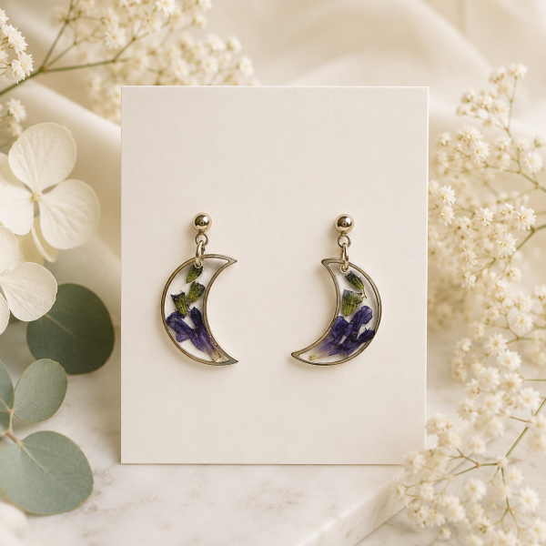Real Pressed Flower Earrings (Style 163)