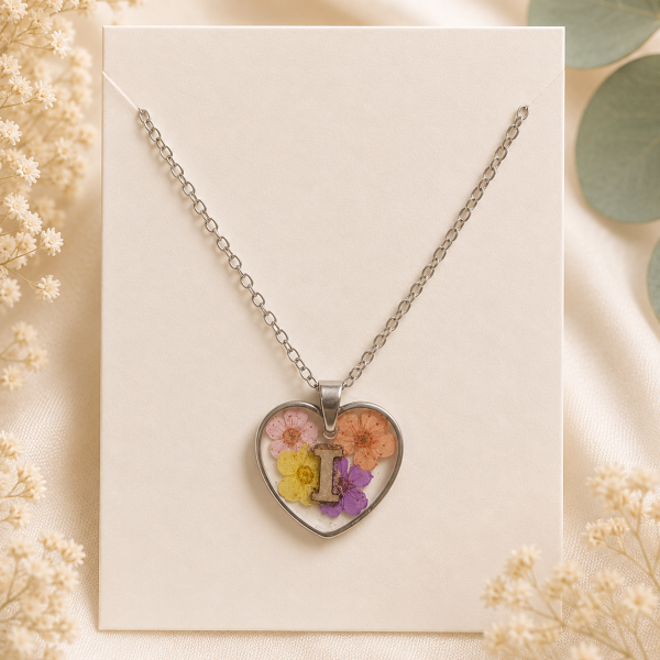 Pink Real Pressed Flower Necklace (Style 166I)