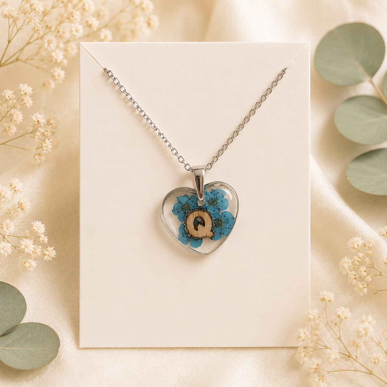 Real Pressed Flower Necklace (Style 166Q)